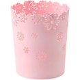 thumbnail image 1 of Black Papelera de plástico con forma de flor hueca, papelera redonda sin tapa, contenedor de basura, color rosa, contenedores, 1 of 4