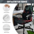 thumbnail image 6 of POLERO Stretch One Piece High Back Office Chair Slipcover, Black Cat Red Rose Elastic Brushed Fabric Chair Covers for Workspace Gaming, 6 of 7