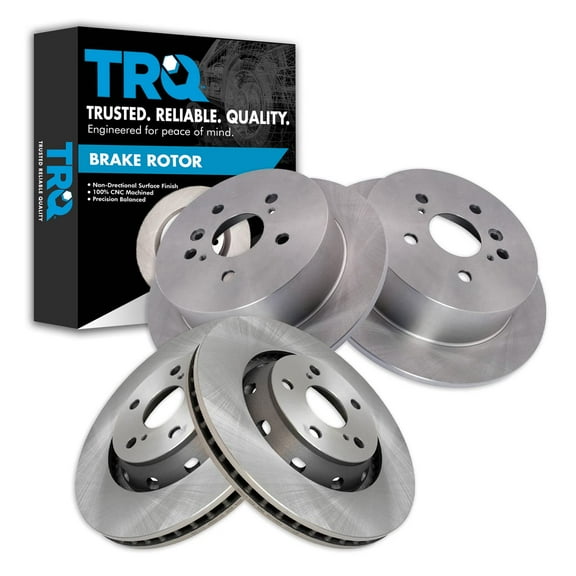TRQ Front & Rear Brake Rotors Set Fits Select 2009-2015 Toyota Venza