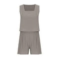thumbnail image 7 of Patlollav Womans 2 Piece Outfits Sleeveless Crop Top Shorts High Waist Set with Pockets, 7 of 7