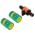 thumbnail image 4 of Juego de 3 conectores rápidos para manguera de jardín con válvula de bola de encendido y apagado de tipo americano, kit de reparación de mangueras G1/2, 4 of 14