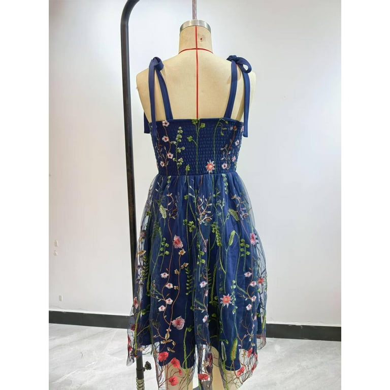Women Vintage Sheer Mesh Floral Embroidery Dress Elegant Sleeveless Lace-Up Swing Dresses Wedding Party Prom Tulle Evening Dress - Walmart.com Women Vintage Sheer Mesh Floral Embroidery Dress Elegant Sleeveless Lace-Up Swing Dresses Wedding Party Prom Tulle Evening Dress - Walmart.com