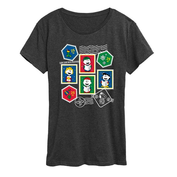 Peanuts - Christmas Stamps - Women's Short Sleeve Graphic T-Shirt