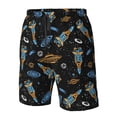 thumbnail image 2 of Yiaed Space Rocket Print Men's Swim Trunks with Lining Quick Dry Sports Shorts Beach Shorts Boardshorts-Small, 2 of 5