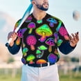 thumbnail image 6 of Daiia Bright Mushrooms Mens Baseball Jersey Button Down Shirts Short Sleeve Sports Uniforms-XX-Large, 6 of 9