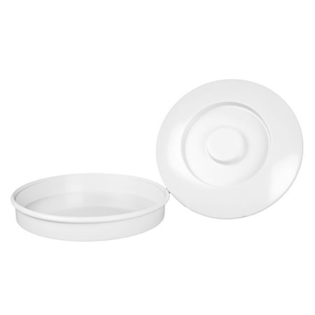 Excellante Nustone white melamine dinnerware collection 8 1/4  tortilla server w/ lid  comes in dozen