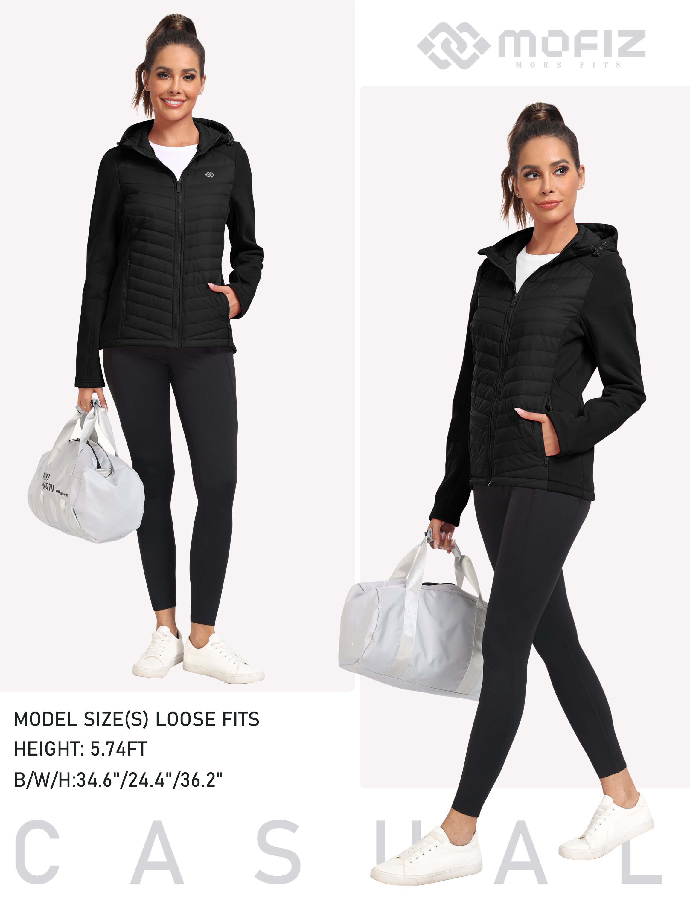 YIRUIYA Women's Fleece-Lined Hybrid Puffer Jacket photo 6