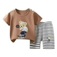 thumbnail image 3 of Bovxnpu Boys Girls Pajamas, Boy's Cotton Short Sleeve T-Shirt and Short Set, Children's Summer Thin Home Clothes Cute Printed T-shirt+shorts Casual Two-piece Set 2-3 Years, 3 of 4