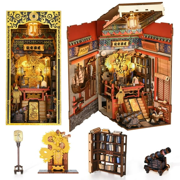 Kit de libreros en miniatura para casa de muñecas para hacer tú mismo, kit de libreros MiniCity