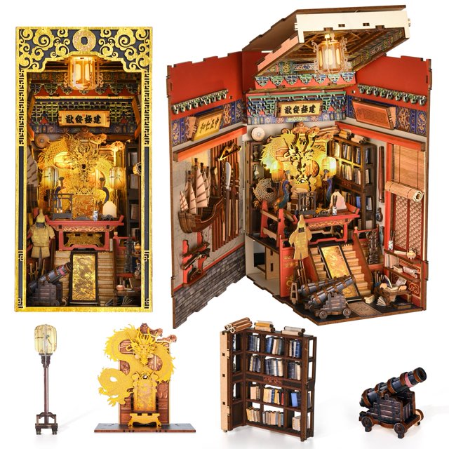 Kit de libreros en miniatura para casa de muñecas para hacer tú mismo, kit de libreros MiniCity
