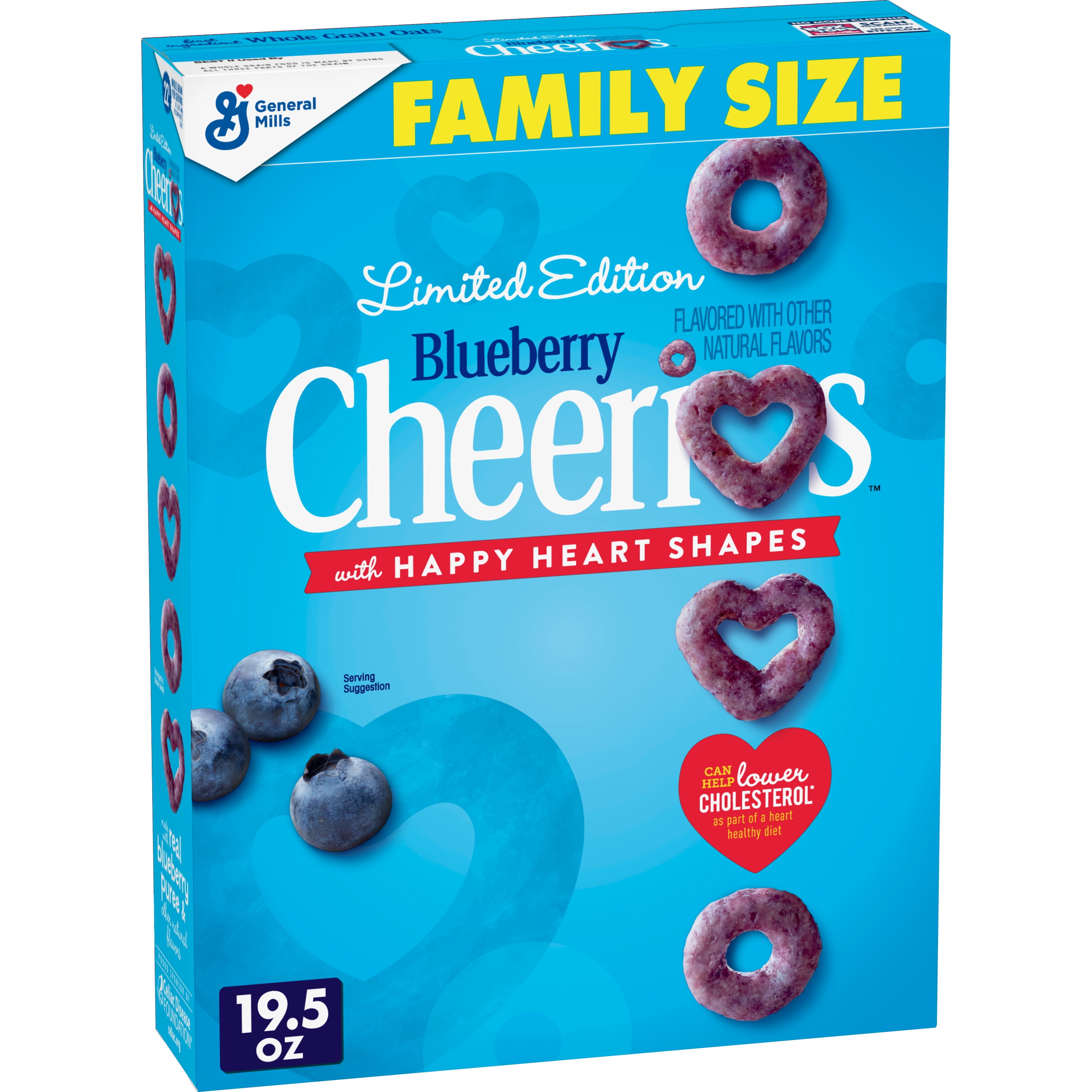 Blueberry Cheerios, Cereal with Oats, Gluten Free, 19.5 oz Walmart