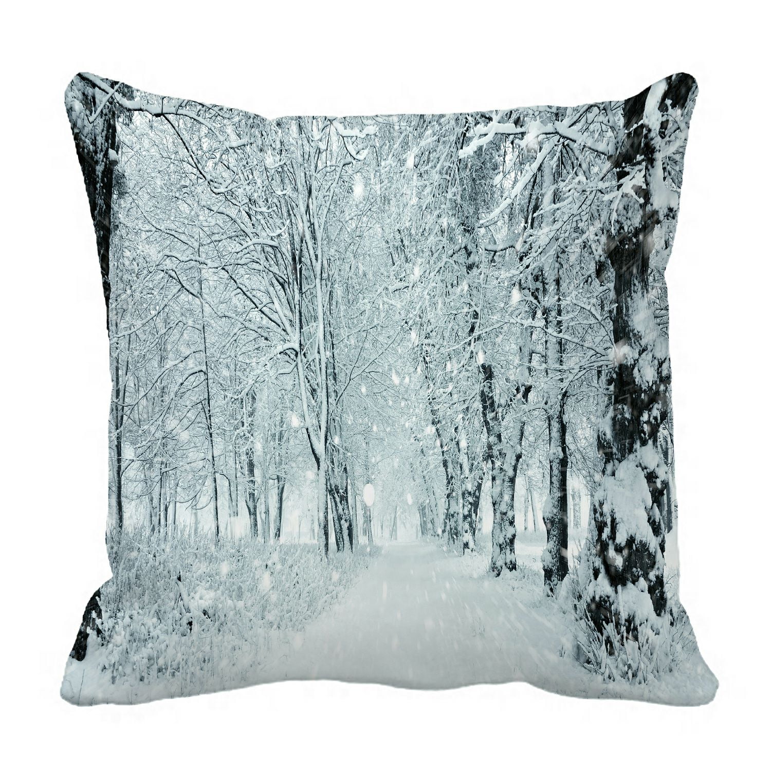 ABPHQTO Winter Forest Snow Trees Floor Pillow Case Pillow Cover Pillow