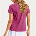thumbnail image 7 of Nestiefly Polo Shirts for Women Short Sleeve Golf Shirts V Neck Collared Top Cooling Lightweight Tennis Work Hot Pink L, 7 of 7