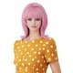 thumbnail image 1 of Peluca Rugelyss, vintage, corta ondulada, rosa con flequillo retro, 1 of 9