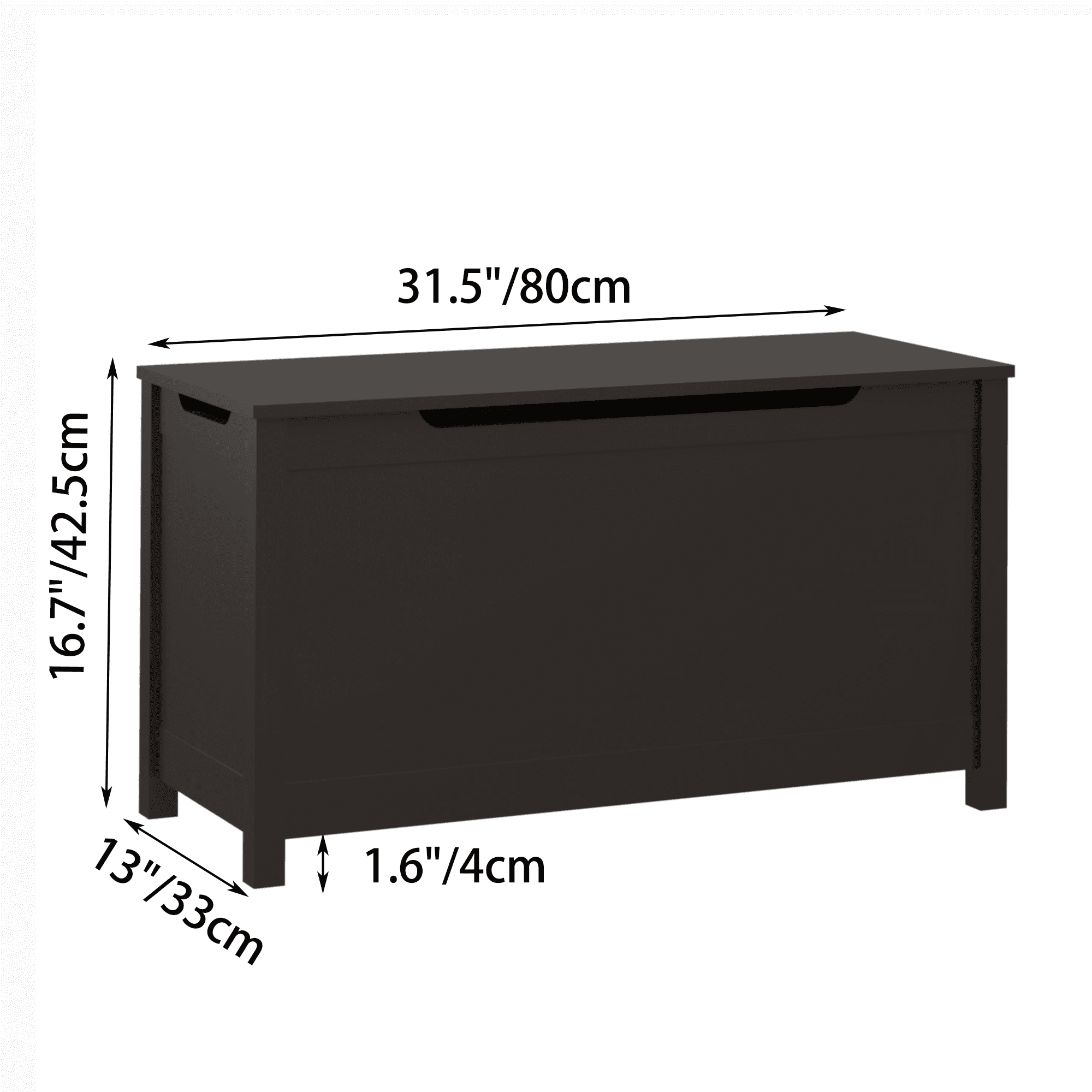 Kids Wooden Toy Box Storage with Safety Hinged Lid - Suitable for Ages 2 and Up-Brown