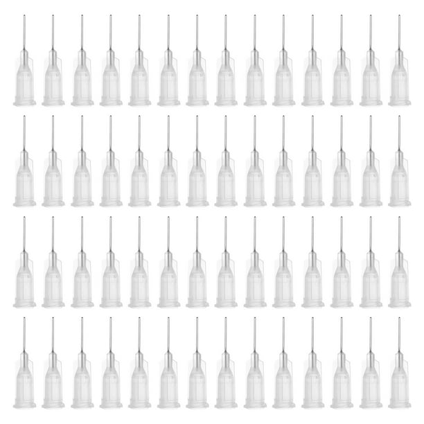 Aguja de dispensación de punta roma Uxcell para pistola de pegamento líquido, 27G 1/2", 100 piezas (transparente)