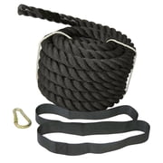 1.5 Battle Rope 40Ft Extreme Performance Exercise Cross Training Fitness BLACK.