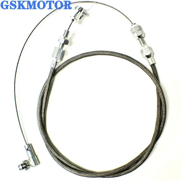 GSKMOTOR 24" Universal Throttle Cable Hi-Tech Braided Stainless Steel Throttle Cable for FORD CHEV