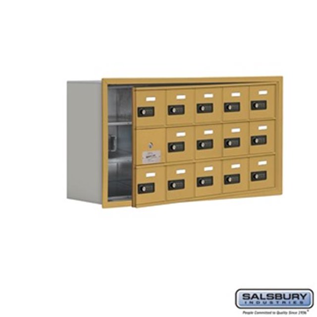 SalsburyIndustries 19138-15GRC Cell Phone Storage Locker With Front Access Panel - 3 Door High Unit, Gold