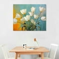 thumbnail image 2 of COMIO  Flower Canvas Wall Art for Living Room White tulip Floral Picture Wall Decor for Dining Room Bedroom Bathroom Kitchen Print Painting for Home Decora, 2 of 4