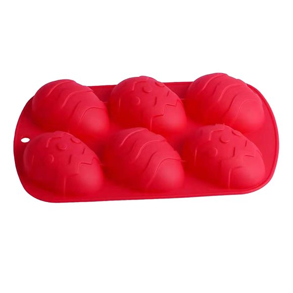 Cake Mould Silicone Egg Shaped Baking Pan for Holiday Decorations 6 Cavities for Easter Party Ideal for Chocolate Eggs and Candy Creation