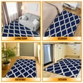 thumbnail image 4 of Ottomanson Trellis Area Rug 3'3" x 5' - Non Slip Low Pile Carpet, Navy, 4 of 11
