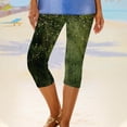 thumbnail image 6 of Leggings under $5! Cagogo Beach Capris for Womens Floral Print Plus Size Knee Length Soft Stretchy Cropped Pants Workout Athletic Running Casual Summer Elastic Waist Lounge Capri Leggings, 6 of 6