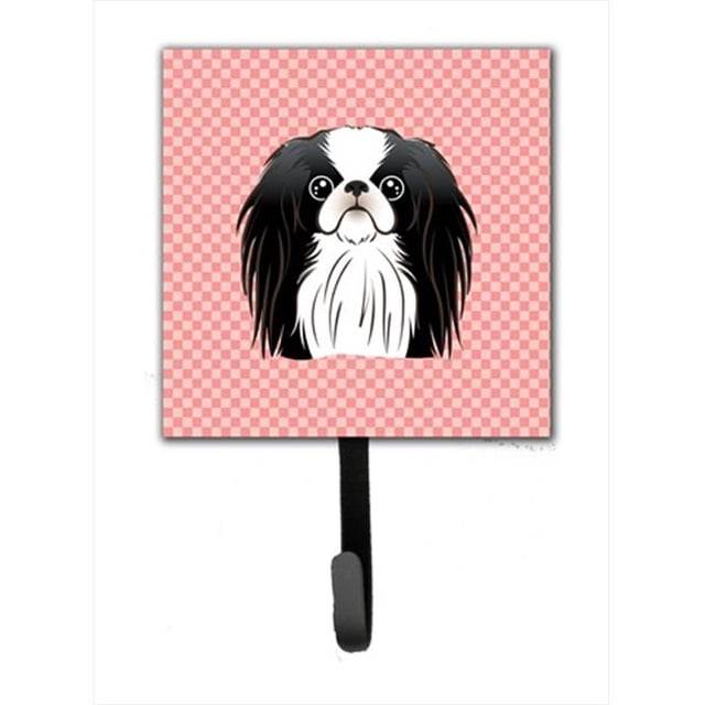 Checkerboard Pink Japanese Chin Leash Or Key Holder, 4.25 W x 7 H In.