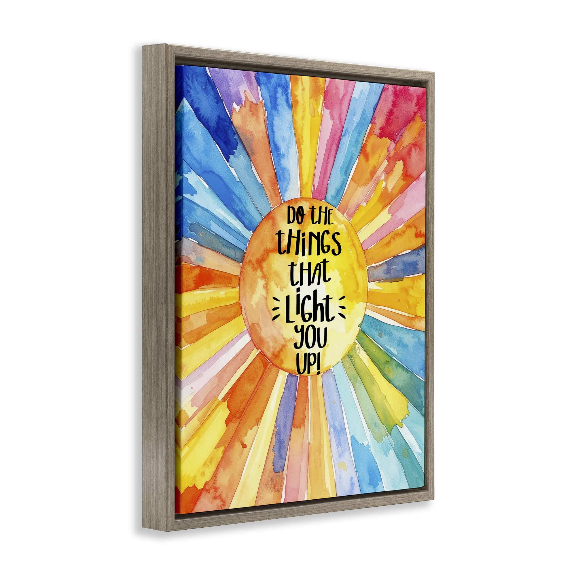 Stupell Industries Things That Light You Up Brown Framed Floater Canvas Wall Art, design by Shelly Craig