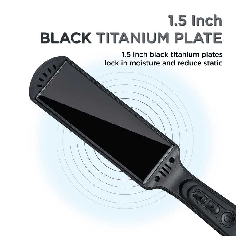 Croc Premium Infrared Plate Titanium Flat Iron, Black, 1.5 inch, 2 Pound
