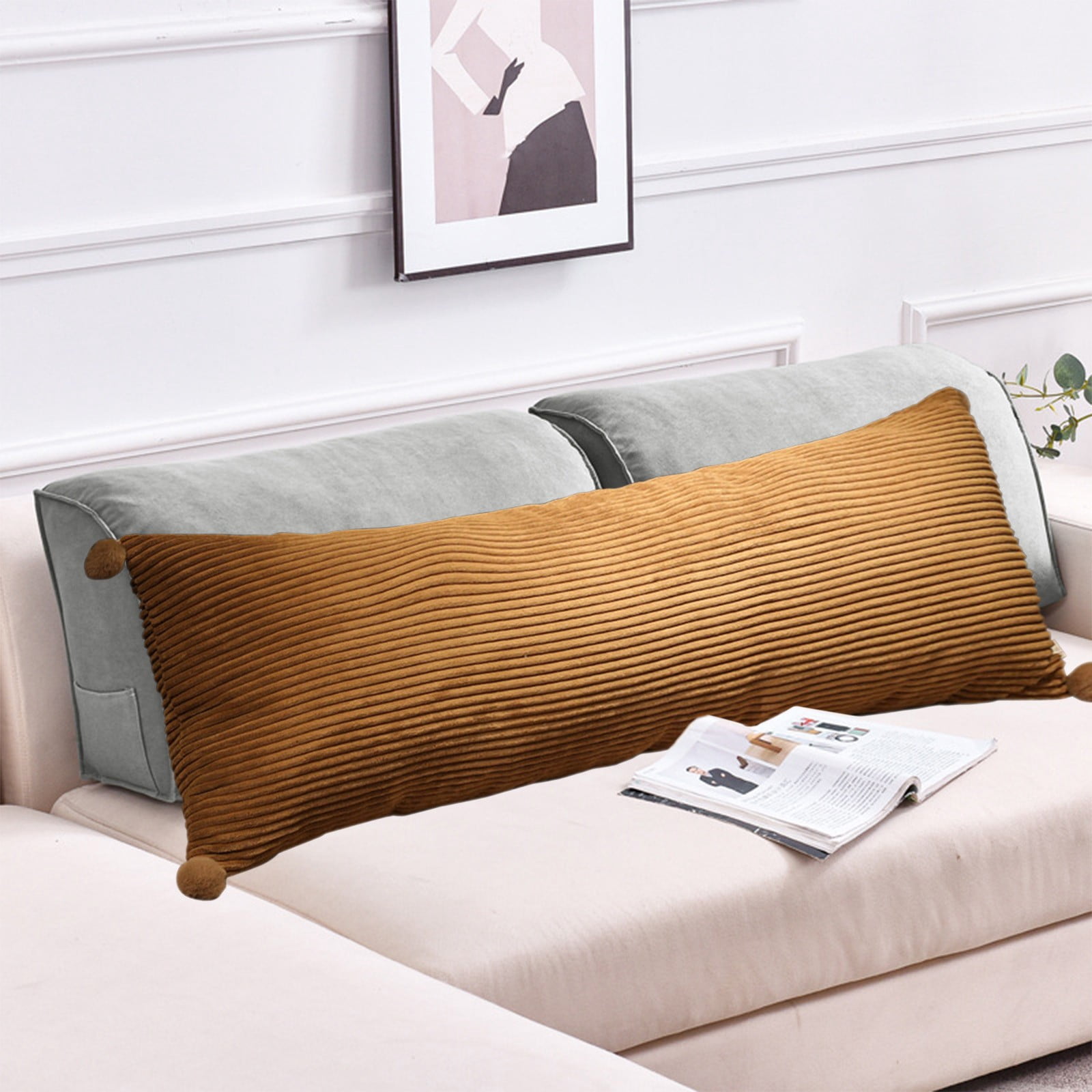 Loyerfyivos Body Pillow for Adults - Memory Foam Body Pillow, Soft Cooling Long Bed Pillows for Sleeping Adjustable Full Body Pillow for Side Sleeper Pregnancy 24 inches