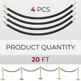 thumbnail image 3 of 4 PCS Black Velvet Rope - 5 Ft Black Velvet Rope for Parties Crowd Queue Line for Ceremonies for Safe Control Hanging Stanchion Tape, 3 of 8