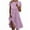 Purple, variant on Women's Boho Floral Short Sleeve Dress Bohemian Summer Vacation Casual Loose Swing Midi Dresses