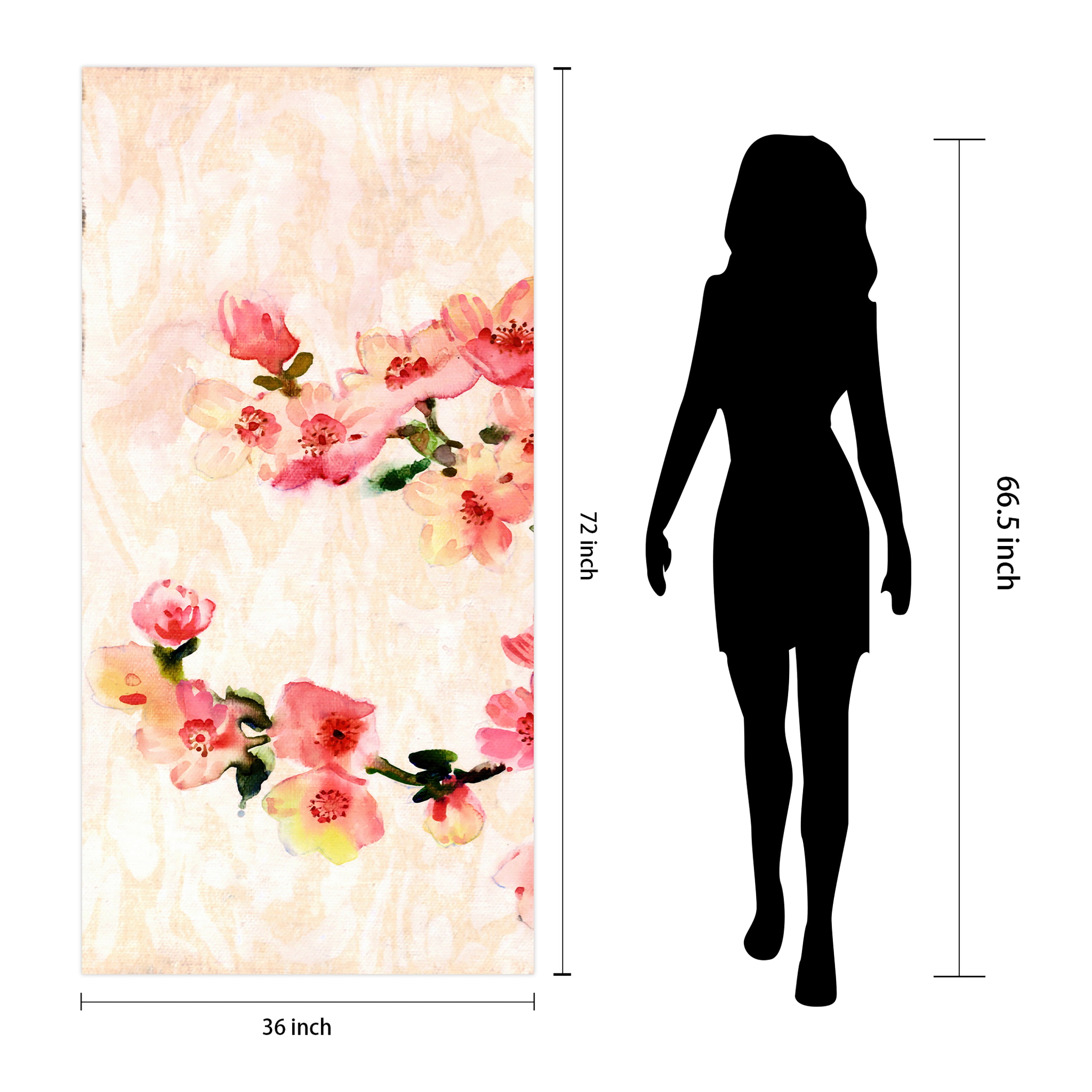 "Cherry Blossom Composition A" Frameless Free Floating Reverse Printed Tempered Art Glass Wall Art