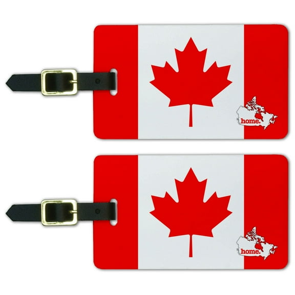 Canada Home Country Luggage Suitcase ID Tags Set of 2 - Flag
