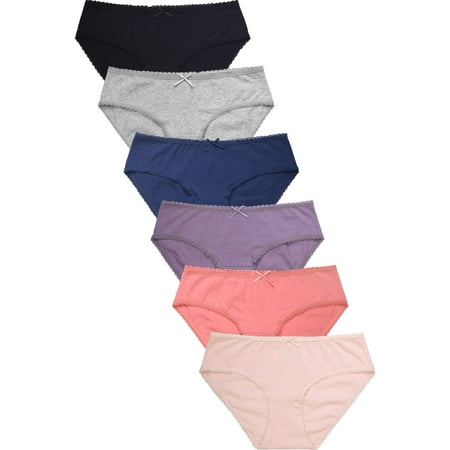 

247 Frenzy Women s Essentials Sofra PACK OF 6 Cotton Blend Solid Bikini Panty