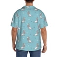 thumbnail image 3 of Uemuo Cute Poodle Dog Pattern Cotton Linen Short Sleeve Shirts,Casual Lightweight Button Down Shirts,Vacation Beach Summer Tops-4X-Large, 3 of 7