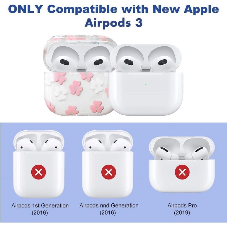 Compatible with AirPods 3rd Gen Clear Case,Cute Cartoon Pink