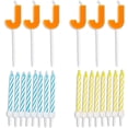thumbnail image 3 of Blue Panda Birthday Cake Candles Set (96 Count) Letter J and Colored Stripes, 3 of 7