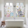 thumbnail image 4 of Easter Bunny Tier Curtains 54 Inch Length, Blue Easter Eggs Spring Floral Butterflies Cafe Short Curtains for Bathroom Over Sink, Small Kitchen Curtain Light Filtering Drapes 2 Panels 27.5"Wx54"L, 4 of 8