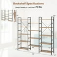 thumbnail image 2 of Gymax Triple Wide 5 Tiers Bookshelf Open Display Shelves w/ Metal Frame Rustic Brown, 2 of 10