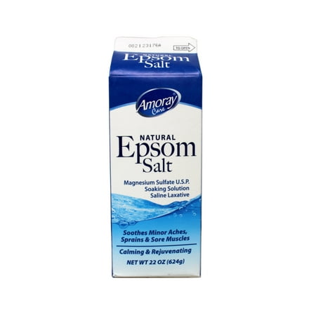 Amoray Epsom Salt Original, Magnesium Sulfate U.S.P, Soaking Solution, Saline Laxative, Box 22 oz
