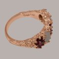 thumbnail image 5 of LBG British Made 18k Rose Gold Natural Pink Tourmaline & Opal Womens Eternity Ring - 33 size options - Size 10.5, 5 of 8