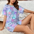 thumbnail image 4 of Sikiie Watercolor Sea Shells 1 Womens Pajama Sets Short Sleeve Top With Pants Sleepwear 2 Piece Lounge SetX-Large, 4 of 6