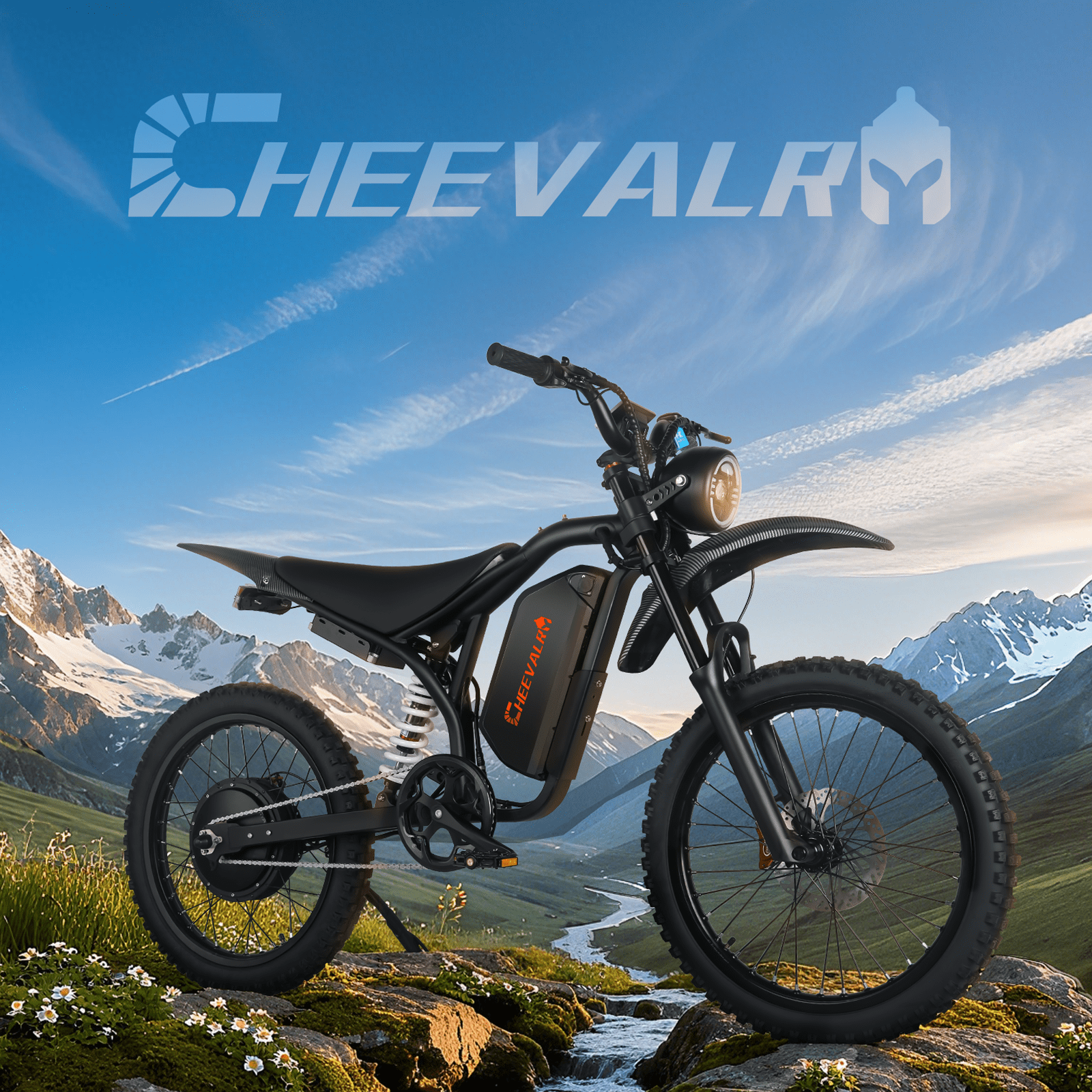 6000W Electric Dirt Bike 60V 32AH E-Mountainbike 45MPH NFC Adult Off-road Ebike