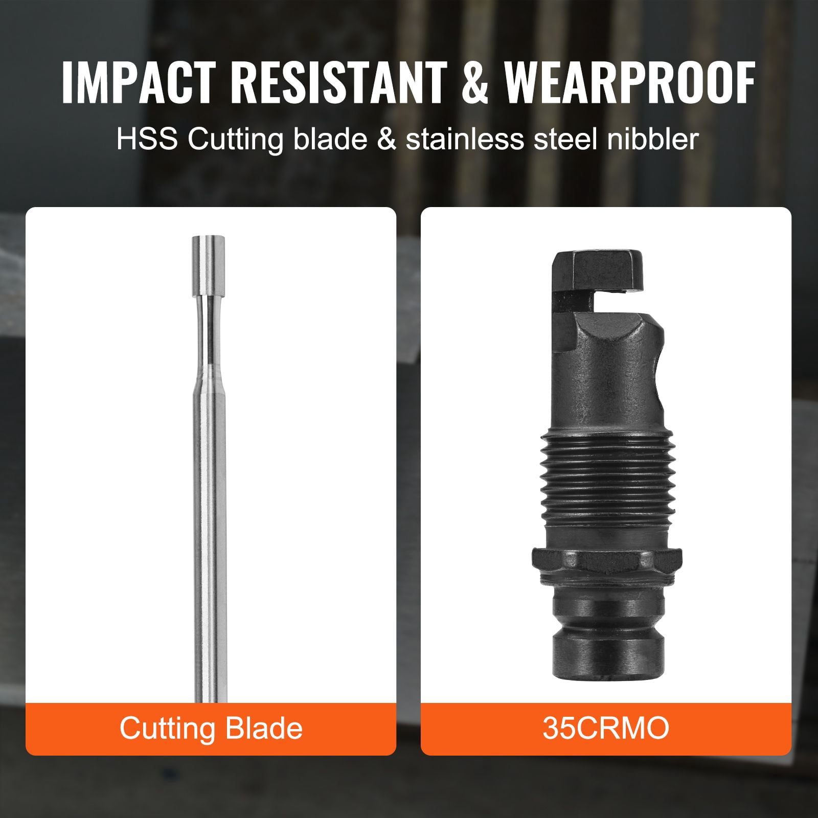 Double Head Sheet Metal Nibbler Drill Attachment, 360° Rotating Cutting Head, Step Drill Bit, Cuts Steel/Stainless/Copper/Aluminum/Plastic/Wood for Automotive Repair
