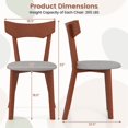 thumbnail image 3 of Costway Wooden Armless Dining Chair Set of 2 with Rubber Wood Legs Padded Seat Cushion, 3 of 8