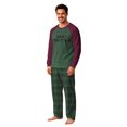 thumbnail image 2 of Onlypjs Family Christmas Pajamas Matching Sets Antler Letter Dark Green Tops Plaid Pants Holiday Sleepwear Loungewear for Couples, Men and Women, 2 of 5