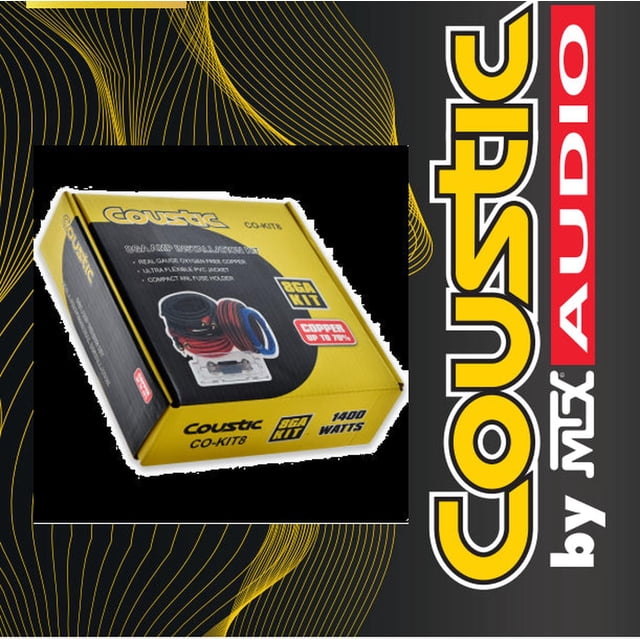 Kit de Cableado para Instalación de Amplificador Coustic CO-KIT8 Calibre 8 70% Cobre Libre de Oxígen Coustic COKIT8