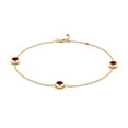 thumbnail image 2 of ANGARA Lab Grown Bezel-Set Ruby Station Adjustable Ankle Bracelet for Women in 14K Yellow Gold (Size-5mm) | July Birthstone, Birthday, Anniversary, Jewelry Gift for Women | Lab-Grown Ruby Bracelet, 2 of 7